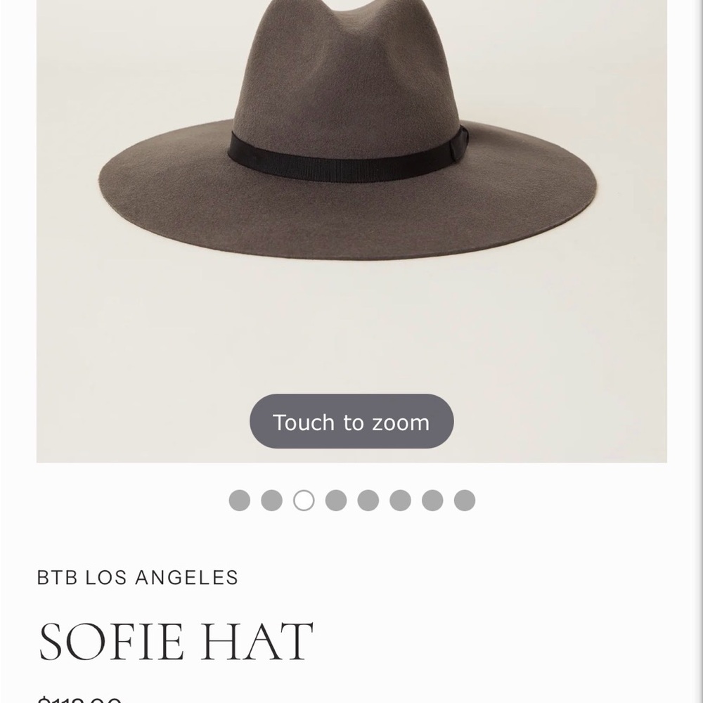 BTB Los Angeles Sofie Hat Gray Fedora with Adjustable Black Band